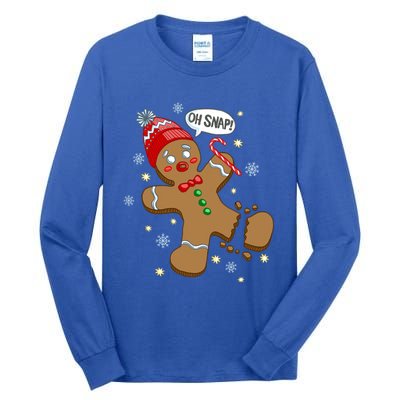 Gingerbread Cookie Xmas Oh Snap Funny Cute Christmas Gift Tall Long Sleeve T-Shirt