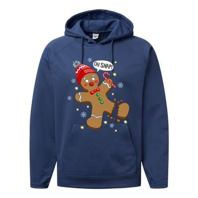 Gingerbread Cookie Xmas Oh Snap Funny Cute Christmas Gift Performance Fleece Hoodie