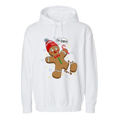 Gingerbread Cookie Xmas Oh Snap Funny Cute Christmas Gift Garment-Dyed Fleece Hoodie