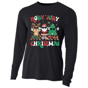 Groovy Christmas Xmas Reindeer Santa Tree Cooling Performance Long Sleeve Crew