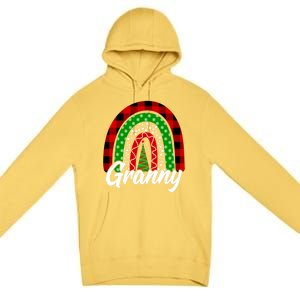 Granny Cute Xmas Rainbow Red Plaid Leopard Christmas Tree Gift Premium Pullover Hoodie