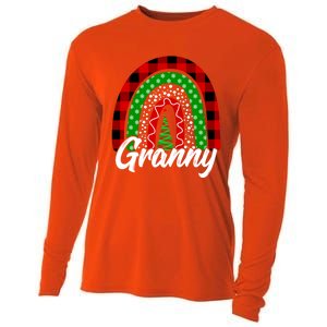 Granny Cute Xmas Rainbow Red Plaid Leopard Christmas Tree Gift Cooling Performance Long Sleeve Crew