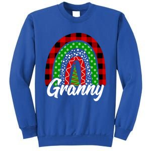 Granny Cute Xmas Rainbow Red Plaid Leopard Christmas Tree Gift Sweatshirt