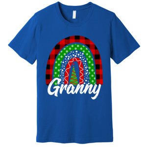 Granny Cute Xmas Rainbow Red Plaid Leopard Christmas Tree Gift Premium T-Shirt