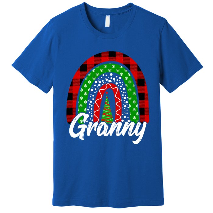 Granny Cute Xmas Rainbow Red Plaid Leopard Christmas Tree Gift Premium T-Shirt