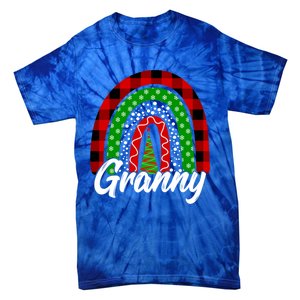 Granny Cute Xmas Rainbow Red Plaid Leopard Christmas Tree Gift Tie-Dye T-Shirt