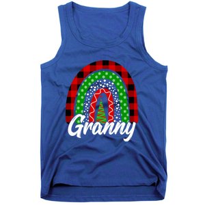 Granny Cute Xmas Rainbow Red Plaid Leopard Christmas Tree Gift Tank Top