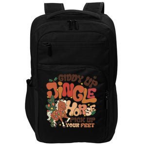 Groovy Cow Xmas Giddy Up Jingle Horse Pick Up Your Feet Gift Impact Tech Backpack