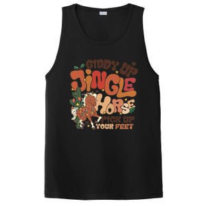 Groovy Cow Xmas Giddy Up Jingle Horse Pick Up Your Feet Gift PosiCharge Competitor Tank