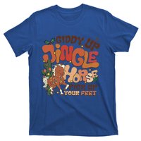 Groovy Cow Xmas Giddy Up Jingle Horse Pick Up Your Feet Gift T-Shirt