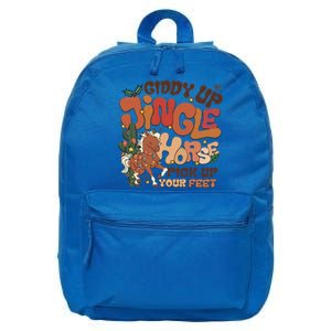 Groovy Cow Xmas Giddy Up Jingle Horse Pick Up Your Feet Gift 16 in Basic Backpack