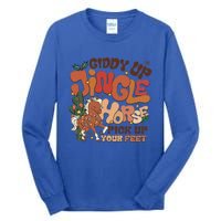 Groovy Cow Xmas Giddy Up Jingle Horse Pick Up Your Feet Gift Tall Long Sleeve T-Shirt