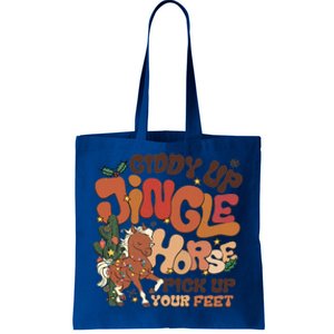 Groovy Cow Xmas Giddy Up Jingle Horse Pick Up Your Feet Gift Tote Bag