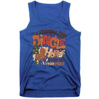 Groovy Cow Xmas Giddy Up Jingle Horse Pick Up Your Feet Gift Tank Top