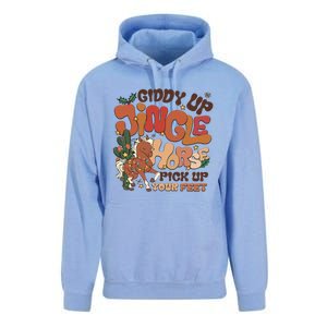 Groovy Cow Xmas Giddy Up Jingle Horse Pick Up Your Feet Gift Unisex Surf Hoodie