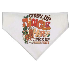 Groovy Cow Xmas Giddy Up Jingle Horse Pick Up Your Feet Gift USA-Made Doggie Bandana