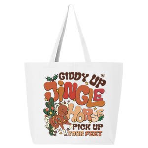 Groovy Cow Xmas Giddy Up Jingle Horse Pick Up Your Feet Gift 25L Jumbo Tote