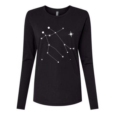 Gemini Constellation Zodiac Womens Cotton Relaxed Long Sleeve T-Shirt