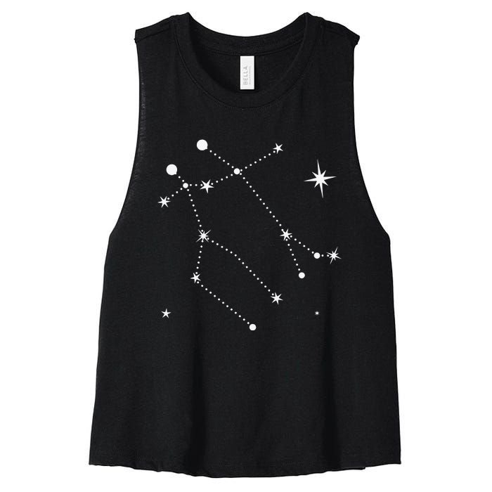 Gemini Constellation Zodiac Women's Racerback Cropped Tank