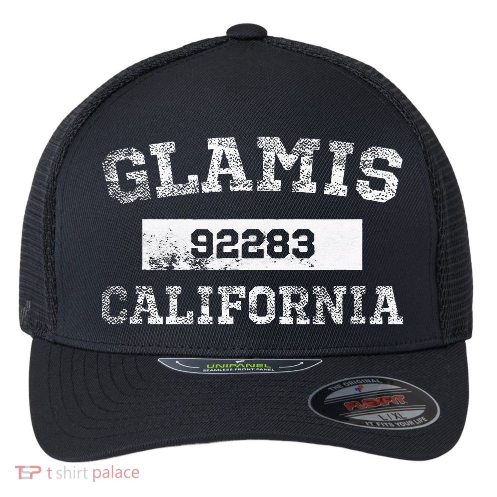 Glamis California Zip Code 92283 Distressed Flexfit Unipanel Trucker Cap