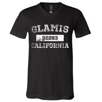 Glamis California Zip Code 92283 Distressed V-Neck T-Shirt
