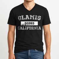 Glamis California Zip Code 92283 Distressed V-Neck T-Shirt