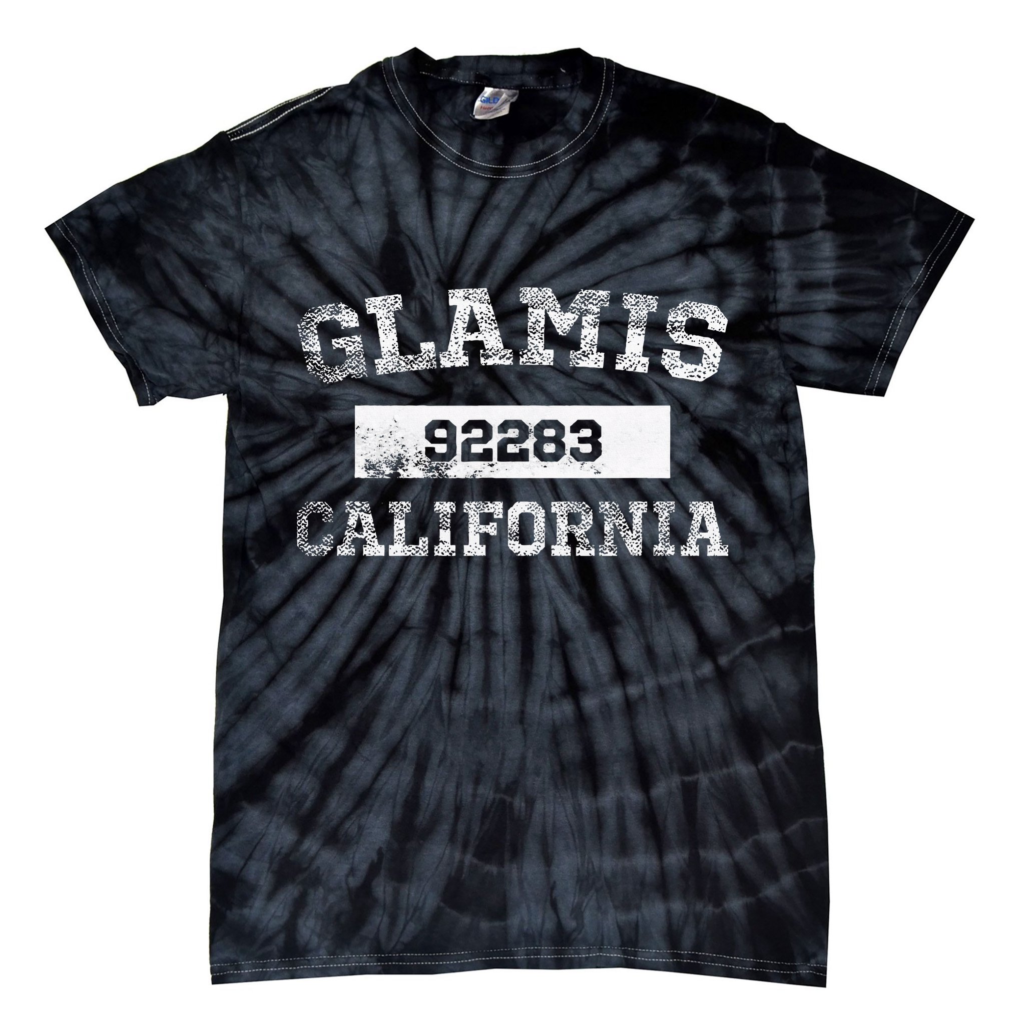 Glamis California Zip Code 92283 Distressed Tie-Dye T-Shirt