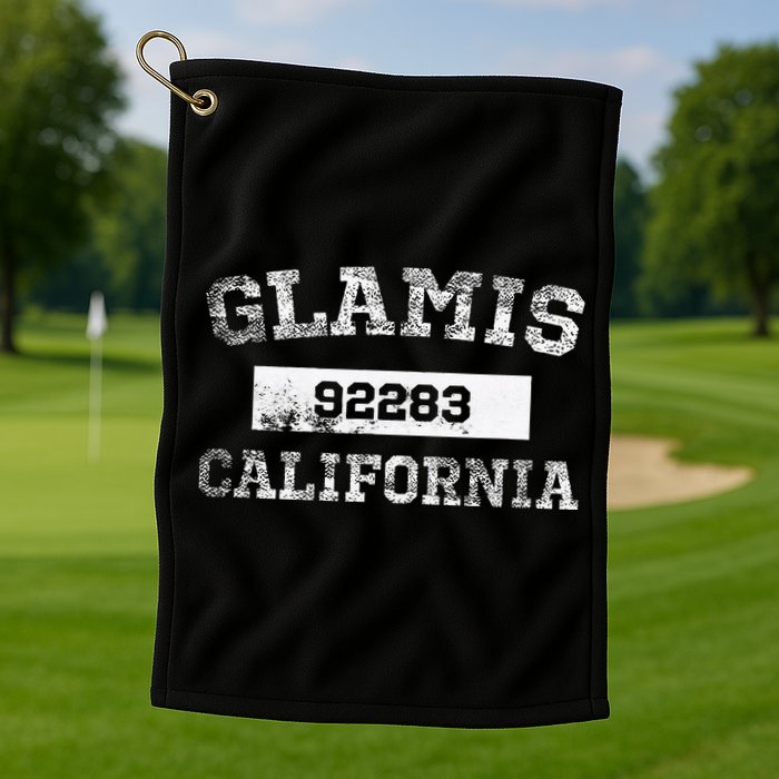 Glamis California Zip Code 92283 Distressed Golf Towel