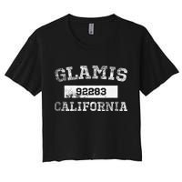 Glamis California Zip Code 92283 Distressed Women's Crop Top Tee