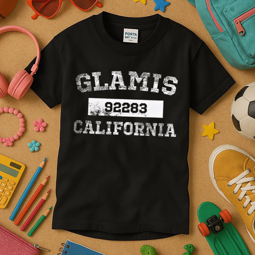 Glamis California Zip Code 92283 Distressed Kids T-Shirt