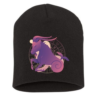 Goat Capricorn Zodiac Short Acrylic Beanie
