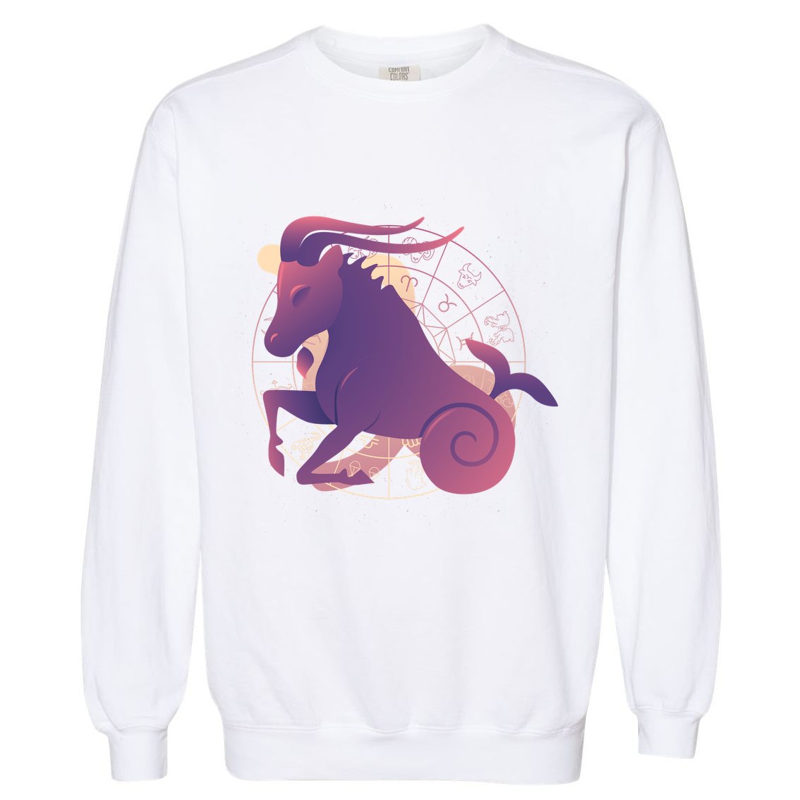 Goat Capricorn Zodiac Garment-Dyed Sweatshirt
