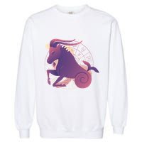 Goat Capricorn Zodiac Garment-Dyed Sweatshirt