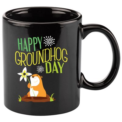 Groundhog Day 2024 Happy Ground Hog 11oz C Handle Ceramic Mug