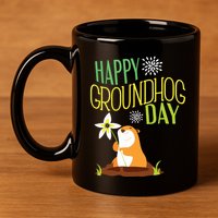 Groundhog Day 2024 Happy Ground Hog 11oz C Handle Ceramic Mug