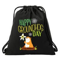 Groundhog Day 2024 Happy Ground Hog Drawstring Bag