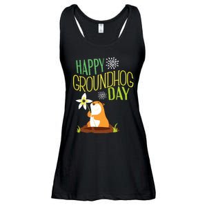 Groundhog Day 2024 Happy Ground Hog Ladies Essential Flowy Tank