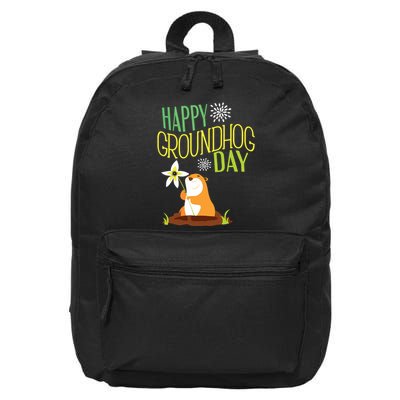 Groundhog Day 2024 Happy Ground Hog 16 in Basic Backpack