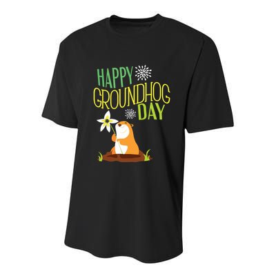 Groundhog Day 2024 Happy Ground Hog Youth Performance Sprint T-Shirt