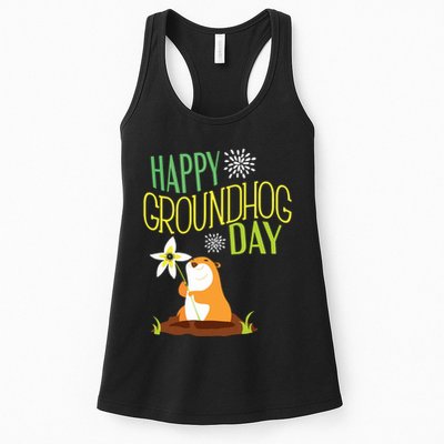 Groundhog Day 2024 Happy Ground Hog Womens Tank Top