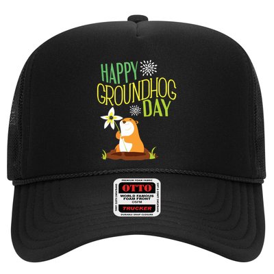 Groundhog Day 2024 Happy Ground Hog Trucker Hat