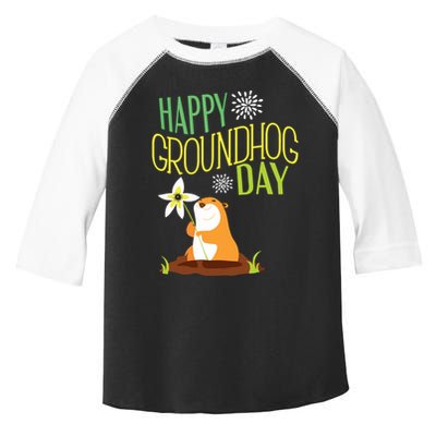 Groundhog Day 2024 Happy Ground Hog Toddler Fine Jersey T-Shirt