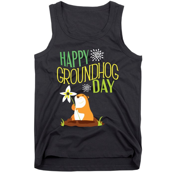 Groundhog Day 2024 Happy Ground Hog Tank Top