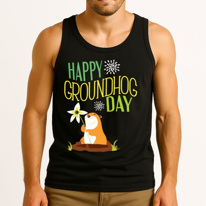 Groundhog Day 2024 Happy Ground Hog Tank Top