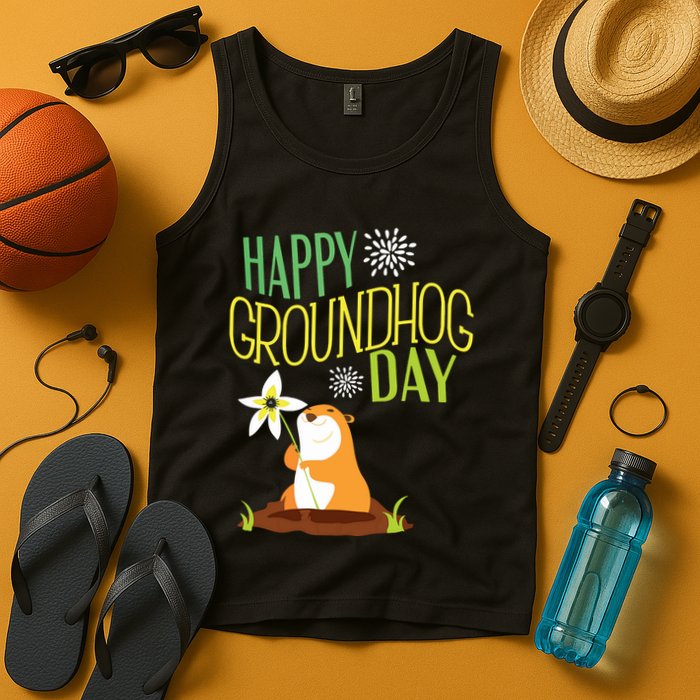Groundhog Day 2024 Happy Ground Hog Tank Top