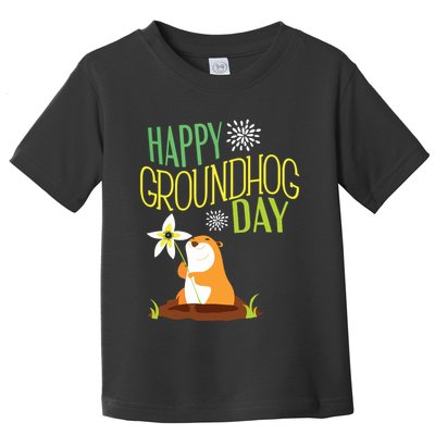 Groundhog Day 2024 Happy Ground Hog Toddler T-Shirt