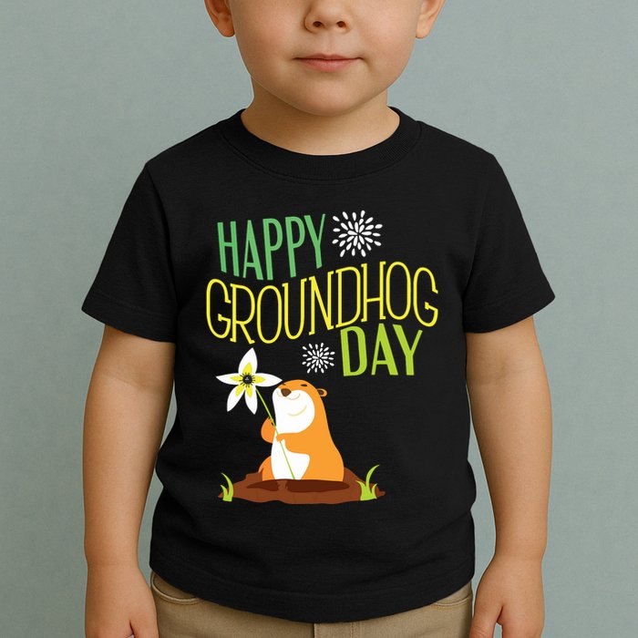 Groundhog Day 2024 Happy Ground Hog Toddler T-Shirt