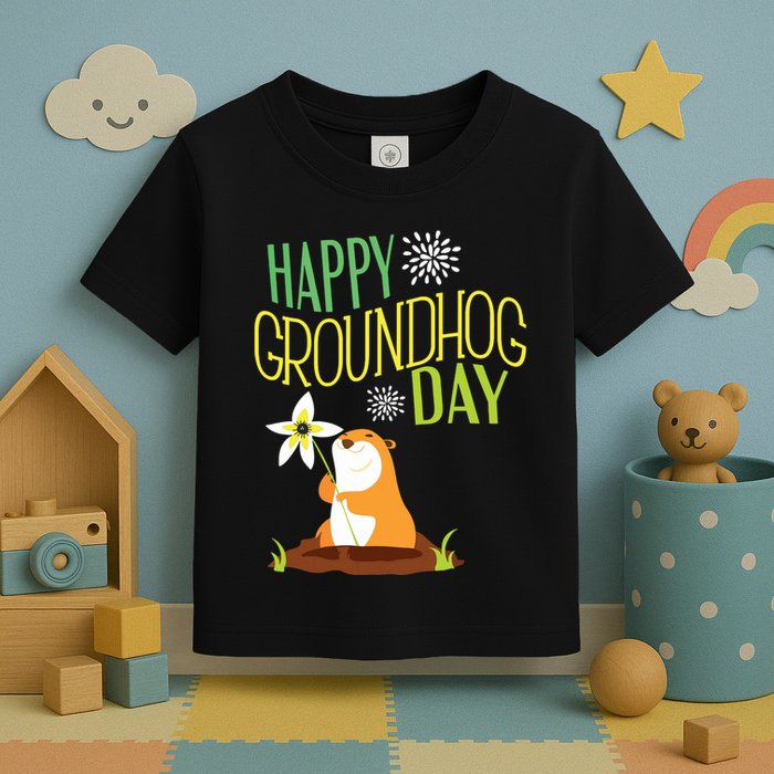 Groundhog Day 2024 Happy Ground Hog Toddler T-Shirt