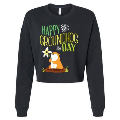 Groundhog Day 2024 Happy Ground Hog Cropped Pullover Crew