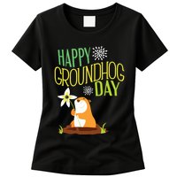 Groundhog Day 2024 Happy Ground Hog Womens T-Shirt